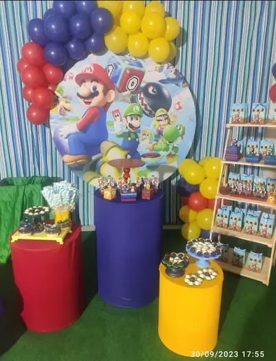 ALUGUEL Decoração Super Mário Bros - Pegue e Monte