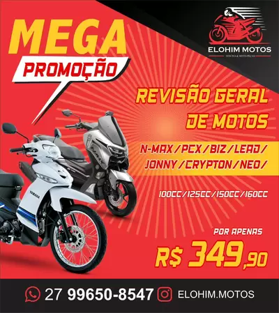 Revisão Geral de Motos N-MAX PCX BIZ LEAD JONNY CRYPTON NEO