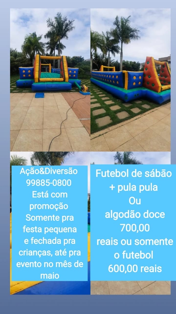 Aluguel de Futebol de Sabão + Pula Pula Ou Algodão Doce