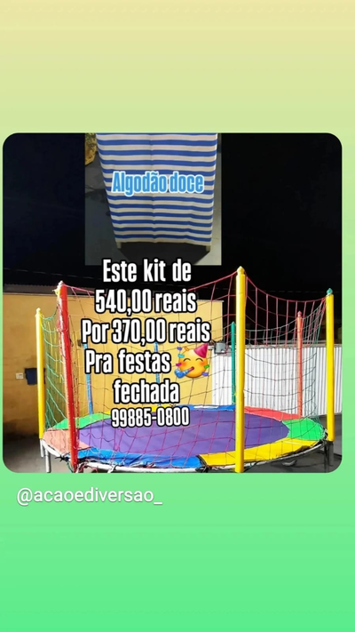 Aluguel Kit Cama Elástica e Algodão Doce