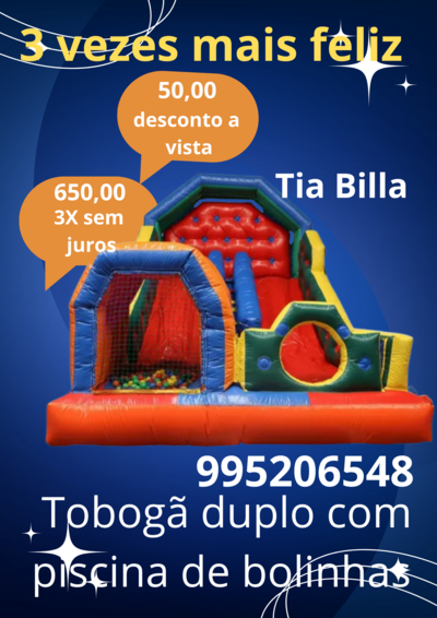 Tobogã Duplo Com Piscina de Bolinhas